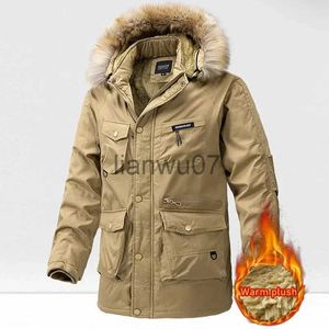 Donsparka's voor heren Winterjas Heren Dikkere fleecejassen Mannelijke streetwear Windjack Parka's Afneembare hoodies Katoen gewatteerde herenkleding J231117