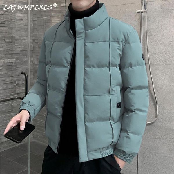 Parkas de plumón para hombre, chaqueta de invierno, abrigos informales gruesos cálidos para hombre, abrigos con cuello levantado a prueba de viento, chaquetas para hombre, rompevientos sólido