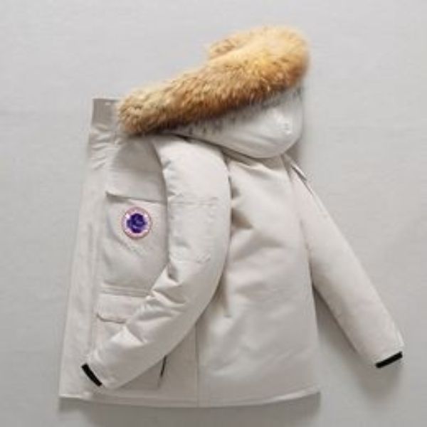 Parkas pour hommes Veste d'hiver Hommes Manteau de canard blanc Coupe-vent Fourrure à capuche Col Épaissir Casual Homme Vestes imperméables TAILLE M-3XL