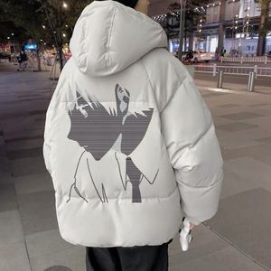 Hommes vers le bas Parkas veste d'hiver fermeture éclair rembourré mâle version coréenne lâche épaissi court pain manteau Hong Kong Style décontracté Harajuku vêtements 221205