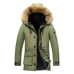 Parkas pour hommes hiver hommes mi longs vestes coton sweats à capuche chauds mâle col de fourrure coupe-vent thermique vêtements 8XL 221207