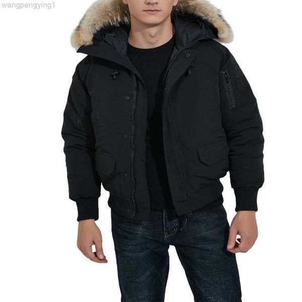 Parkas de plumón para hombre Invierno al aire libre Deportes de ocio Chaqueta de plumón Pato blanco A prueba de viento Parker Collar de cuero largo Gorra Cálida Piel de lobo real Chaquetas de bombardero con estilo AdvenFZ7N