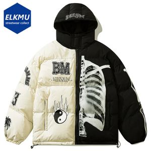 Parkas pour hommes hiver imprimé veste Streetwear manteau rembourré mode lâche Hip Hop Harajuku surdimensionné doudoune épaissir chaud 231019