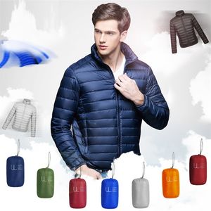 Parkas d'hiver pour hommes, veste bouffante, coupe-vent Ultra léger, plume, manteau chaud léger et Portable, 220922
