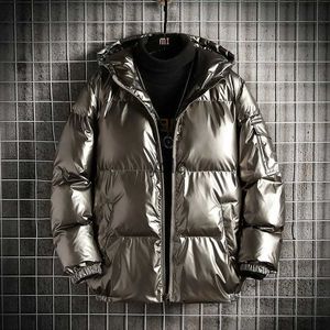 Parkas pour hommes hiver s froid Jaet à capuche iened chaud réfléchissant surface brillante coton coréenyolq