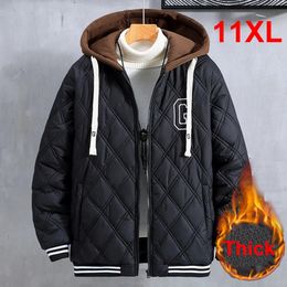 Hommes vers le bas Parkas hiver épais chaud veste manteau hommes grande taille 10XL 11XL mode décontracté à capuche Patchwork vêtement d'extérieur pour homme 231018