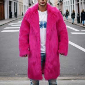 Parkas d'hiver en duvet pour hommes, imprimé léopard rose chaud, mode extérieure en laine, manteau à col artificiel, veste Anorak pour hommes 231124