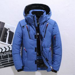 Hombres Down Parkas Invierno Blanco Pato Chaqueta Hombres Abrigo con capucha al aire libre Casual Cortavientos Grueso Cálido Nieve de gran tamaño Outwear 221208