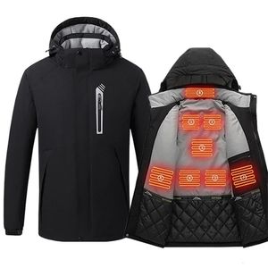 Parkas pour hommes WJJDFC veste chauffante hommes 8 zones hiver vêtements chauffants électriques USB charge imperméable coupe-vent chaleur manteau de ski en plein air 221114