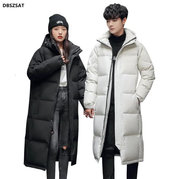 Parkas pour hommes XK S-3xl hommes blanc canard doudoune hiver mâle manteaux fermeture éclair longue Style solide à capuche épaissir coupe-vent vêtements d'extérieur Hy169231023