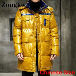Parkas pour hommes Zongke manteau long à capuche vêtements vestes chaudes hiver veste chauffante 3XL arrivées d'automne 221207