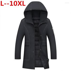 Hommes vers le bas Plus 10XL 9XL 8XL 6XL longue veste d'hiver chaude hommes coupe-vent marque vêtements mâle coton automne manteau qualité noir Parkas