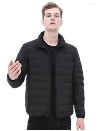 Heren down -kwaliteit 2022 stand kraagjack herfst winter grote jas warm 90% eendenvulling ultra dun licht mannelijk uit het deler worden