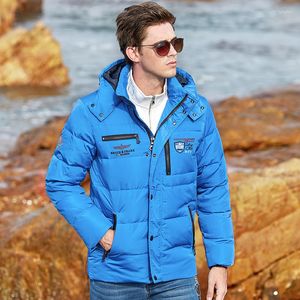 Manteau épais thermique d'hiver de qualité pour homme, Parka bleu neige, vêtements d'extérieur chauds, mode gris, veste en plumes de canard
