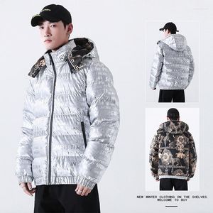 Veste d'hiver en coton épais Double face pour homme, doudoune brillante, rembourrée en coton, Fried Street, à la mode, marque chaude