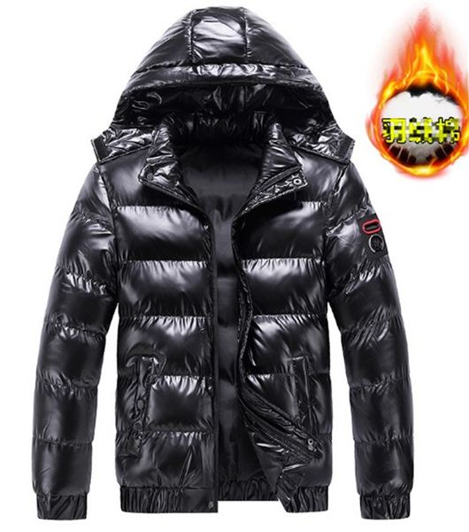 Men's Down sier mâle de mode d'hiver brillant homme chaud homme parka imperméable