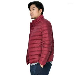 Doudoune homme taille M-5XL automne veste courte légère et fine tendance affaires à capuche épais chaud blanc canard mâle manteau