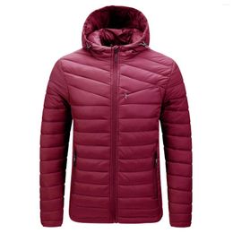 Hommes duvet TELOTUNY Parkas solide fermeture éclair poche à manches longues manteau à capuche épaissir chaud décontracté imperméable veste d'hiver