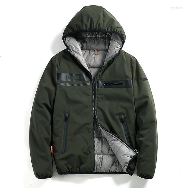 Hommes duvet épais Parkas veste à capuche fermeture éclair homme manteau Europe 2XL chaud vêtements décontractés-30 degrés 2023 manteaux d'hiver