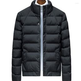 Hommes vers le bas Thoshine marque hiver vestes manteau hommes rayé fermeture éclair garder au chaud Parkas veste mâle à manches longues col montant vêtements d'extérieur hauts