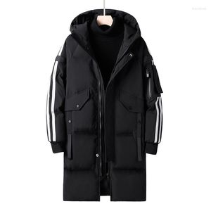 Hommes vers le bas hiver 2022 coréen mode veste hommes longueur moyenne adolescents à capuche imperméable beau manteau jeunesse livraison directe