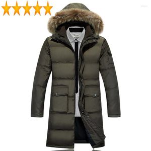 Heren down winter 2023 modejas mannen warme man mannelijke hap met hap lang verdikking witte eend jas uit het kader van casual vaste parka's hj110