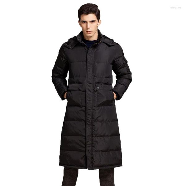 Veste de canard d'hiver pour hommes manteau Long coréen rembourré avec des vestes de chapeau Campera Hombre Invierno