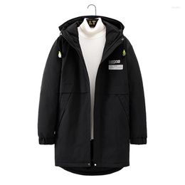 Veste d'hiver chaude à capuche pour homme, manteau léger, élégant et décontracté, à la mode, noir, 2023