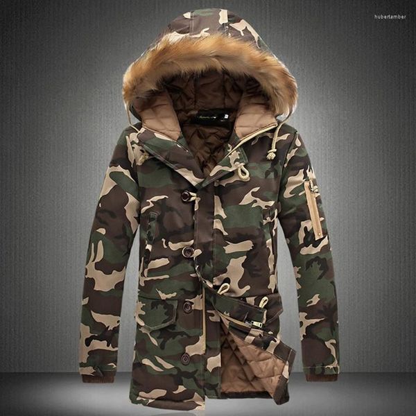 Hommes vers le bas hiver veste hommes 2023 armée Camouflage décontracté épais Parka pardessus mode à capuche Parkas mâle M-4XL