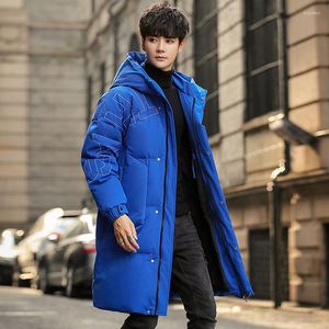 Heren down winter jas midden-lengte Koreaanse mode kap jas verdikte warme winddichte grote kleding