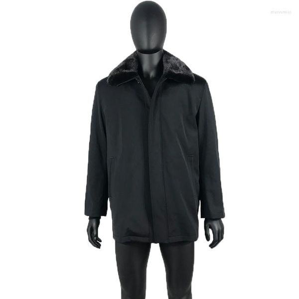 Vestes d'hiver en duvet pour hommes Parkas en fourrure véritable pour hommes Manteaux en mouton naturel Mode décontractée Vêtements d'extérieur