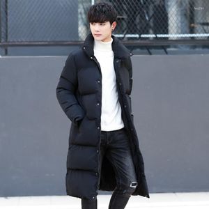 Hommes vers le bas hiver coréen Slim Fit hommes longs Parka manteaux grand garçon épaissir veste col montant coupe-vent chaud pardessus grande taille M-4XL