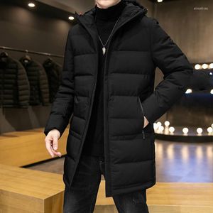 Hommes Down Winter Long Mens Jacket Fashion Casual Hooded Coat Plus Size 90% White Duck Male Clothing