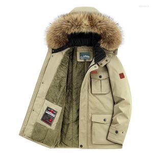 Hommes vers le bas hiver hommes polaire Parka veste coton multi-poches extérieur à capuche décontracté épais manteau 5XL 6XL