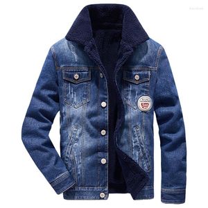 Hommes vers le bas hiver chaud Denim pardessus polaire doublé épais thermique jean Parkas vêtements d'extérieur mode coupe-vent grande taille M-4XL