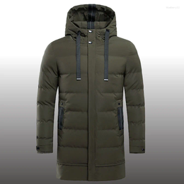 Heren donswinterwarme jas Heren Oversized lange katoenen parka Puffer Uitloperjassen Streetweare mannelijk