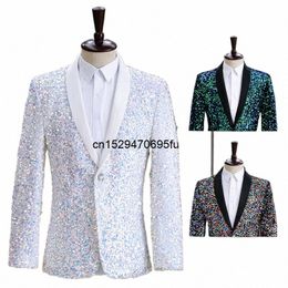 Dr Fantasy Paillettes Fi Stage Performance Costume Hôte Chanteur Manteau Coloré Seulement Blazer C0BV #