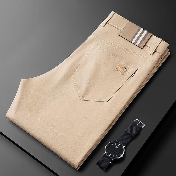 Pantalones de vestir para hombres Pantalones UIT Fashion Black Business pantalones Trabajo recto para machos sólidos sólidos pantalón flaco