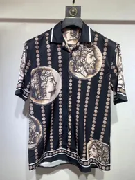 Heren Overhemd Slim Fit Flex Kraag Stretch Print Merkkleding Heren Overhemden met korte mouwen Hip Hop Stijl Kwaliteit Katoen Tops Zwart Wit 16231
