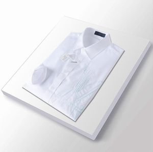 Chemise habillée pour hommes Slim Fit col écarté à carreaux à rayures à manches longues pur coton marque de créateur printemps été bureau d'affaires décontracté vêtements masculins # 3212