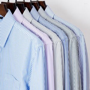 Chemises habillées pour hommes 2023 chemise à manches longues à rayures pour hommes d'affaires loisirs professionnel formel