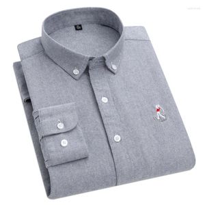 Overhemden voor heren 2023 Hoge kwaliteit Oxford geweven katoen Overhemd van middelbare leeftijd Mode Alle Match Zakelijk Casual Dag Koreaanse Trend Smart