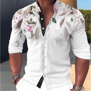 Heren Overhemden 2023 Muscle Sports Room Shirt Casual Opstaande Kraag Knop Mode Nieuwigheid Outdoor Straat Hawaiiaanse Mannen Plus Size