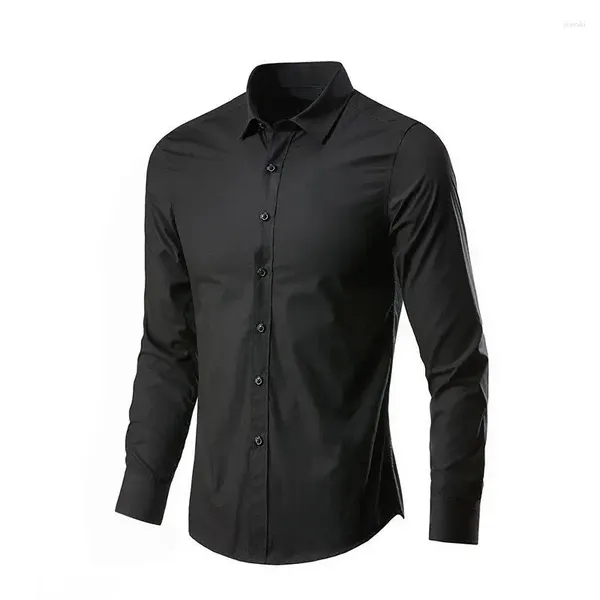 Camisas de vestir para hombres 2023 Primavera y otoño Edición coreana Tendencia de moda Guapo Profesional Negocio Slim Fit Camisa de color sólido