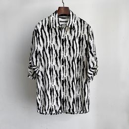 Overhemden voor heren 2023 Zomer Modetrend Luipaardprint Halve mouw Oversize Casual Loszittende Lichte Volwassen Ruffian Knappe Stijl Overhemd 230826