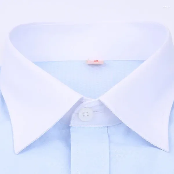 Chemises de robe masculine 2024 hommes de manchette français Collier blanc Design Couleur solide