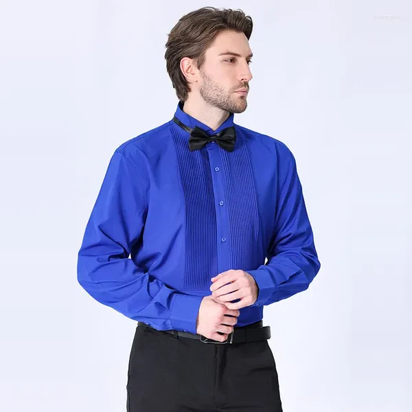 Camisas de vestir para hombres 2024 Primavera/otoño 57-115 kg Casa de corbata de lazo francesa de tamaño grande Europa 6 Collos Swallow Collar Grooms Formal