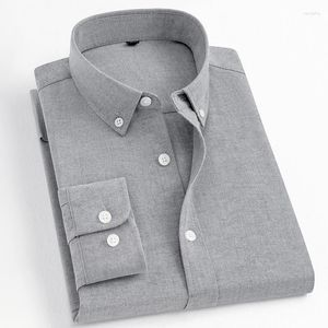 Camisas de vestir para hombres 5 colores Oxford Spinning Smart Casual Manga larga 2023 Llegada Primavera Otoño Piel cómoda Hombres