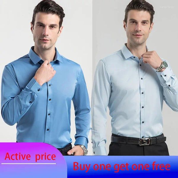 Camisas de vestir para hombres 6XL 8XL Camisa de manga larga Primavera/Verano Formal Alta calidad Negocios Casual Sin planchar Color sólido Súper moda