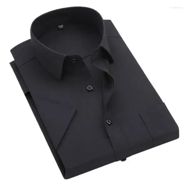 Camisas de vestir para hombres Llegada OL Trabajo Manga corta Tamaño grande S-5XL Camisa delgada Hombre Blanco Negro Azul Marca Top